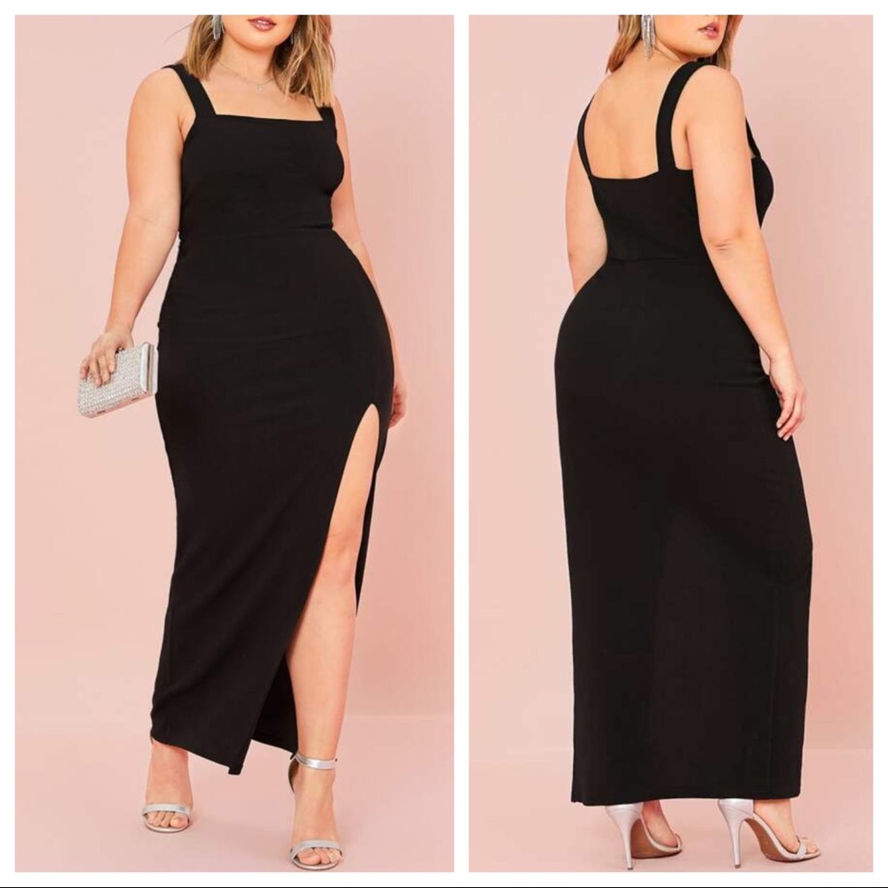 NEW•XL-2X-Sugared + Bronzed Sadie Classy Sassy Maxi Dress With Split